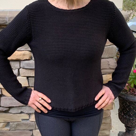 Mendocino black knitted longsleeved sweater, crew neck, great condition, S - Picture 2 of 10